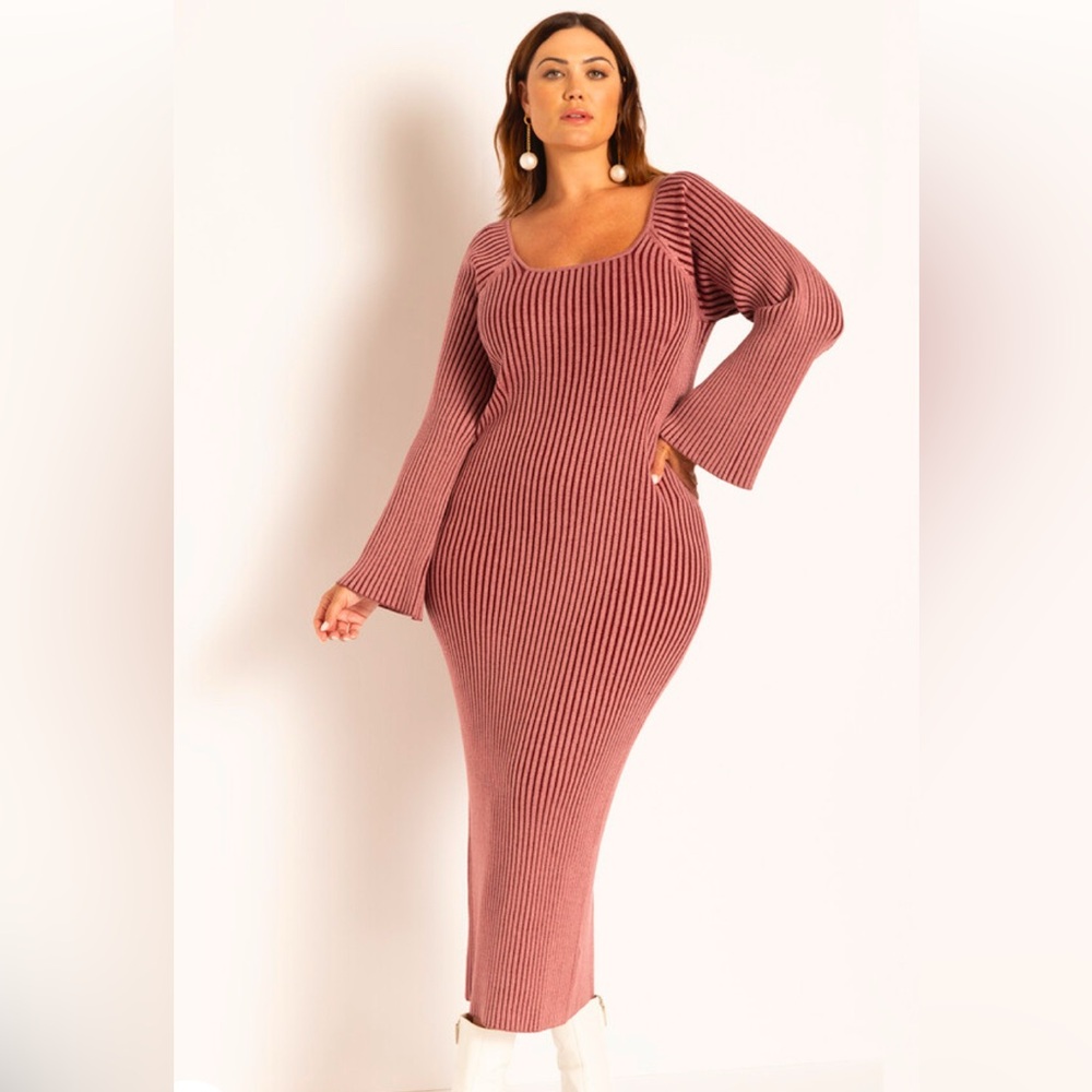Eloquii SOLD OUT Petal Sleeve Midi Sweater Dress